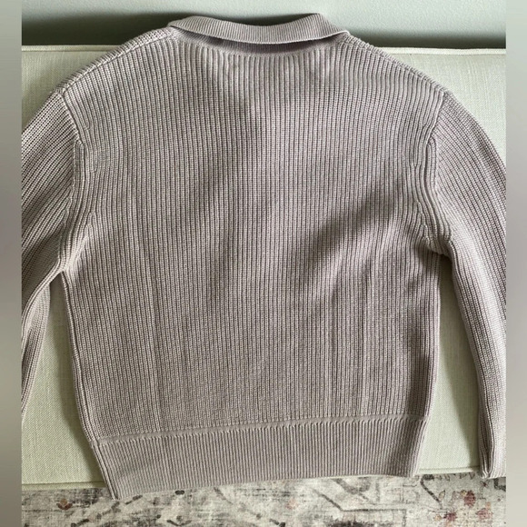 WILFRED Free 100% Merino Wool  Knit Dusty Lilac Polo Sweater Size XS - Picture 5 of 7